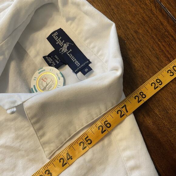 VTG Polo Ralph Lauren Shirt Unisex 6 Loop Collar Short Slve - Picture 6 of 6